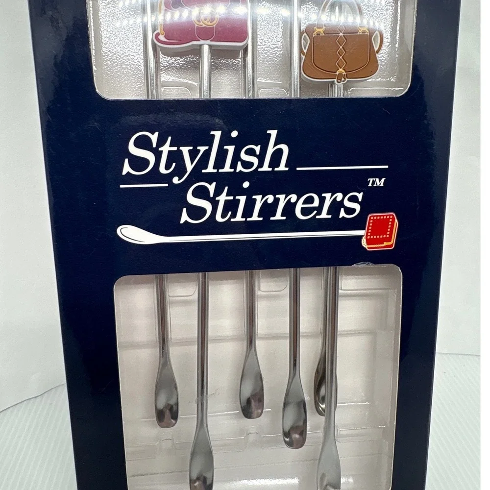Nod Stylish Stirrers Cocktail Spoons Purse Handbag Design Set of 6 Party Hostess